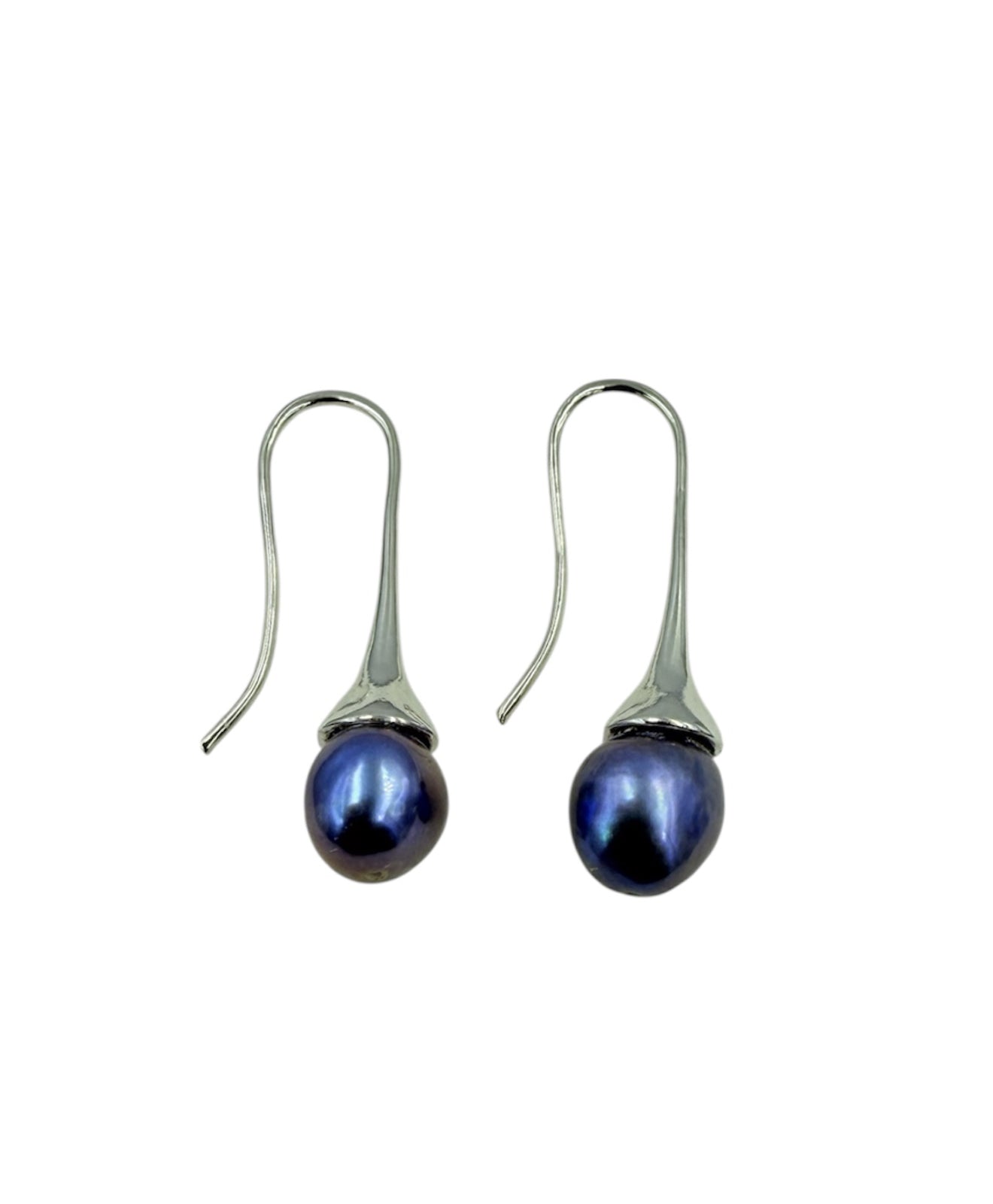 J7113 - Real Pearl Blue/Black Baroque Dangle Earrings - Rawhide Western Wear 