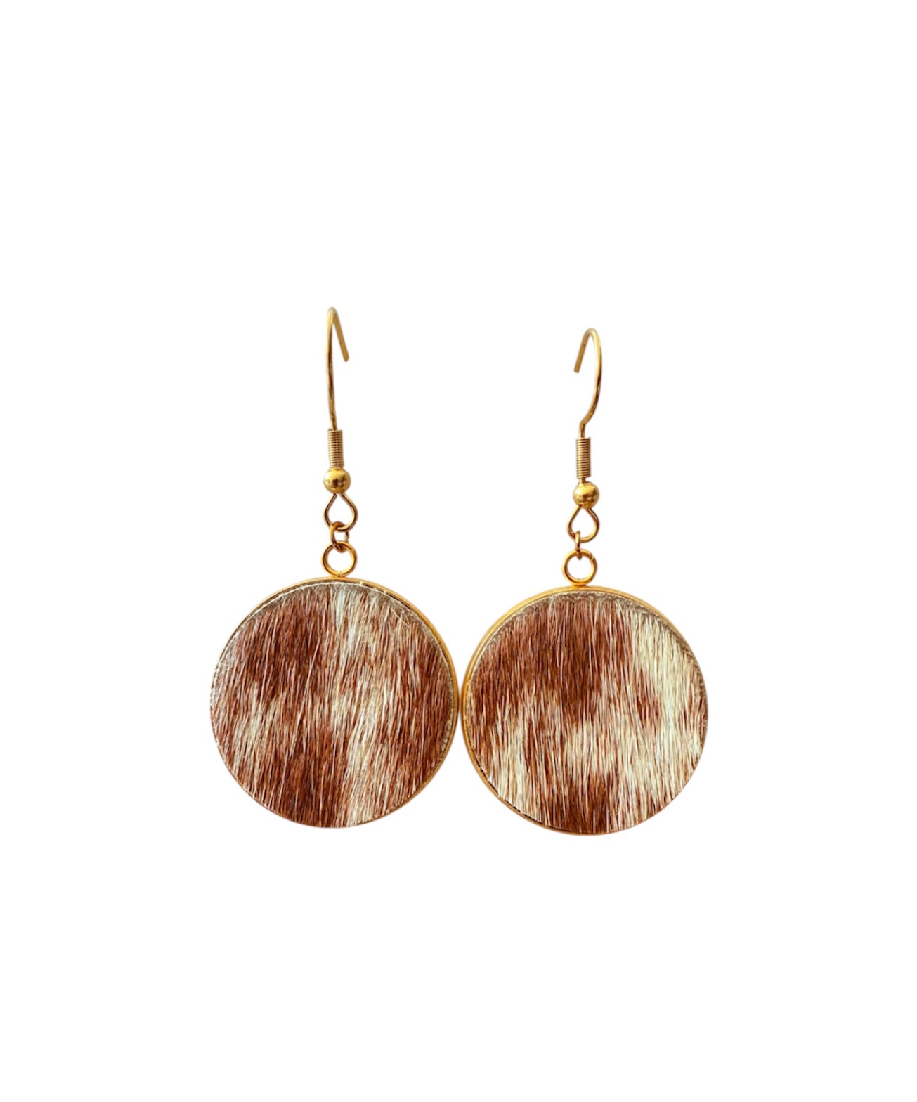 J7124B - Round Hide Fishhook Earrings - Rawhide Western Wear 
