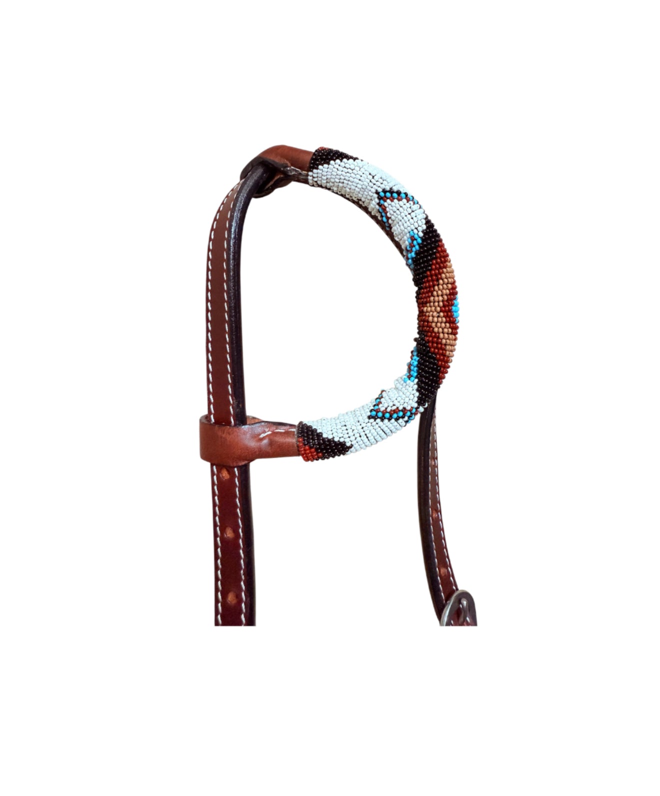 T5571 - Beaded One Ear Western Bridle Cob-Full