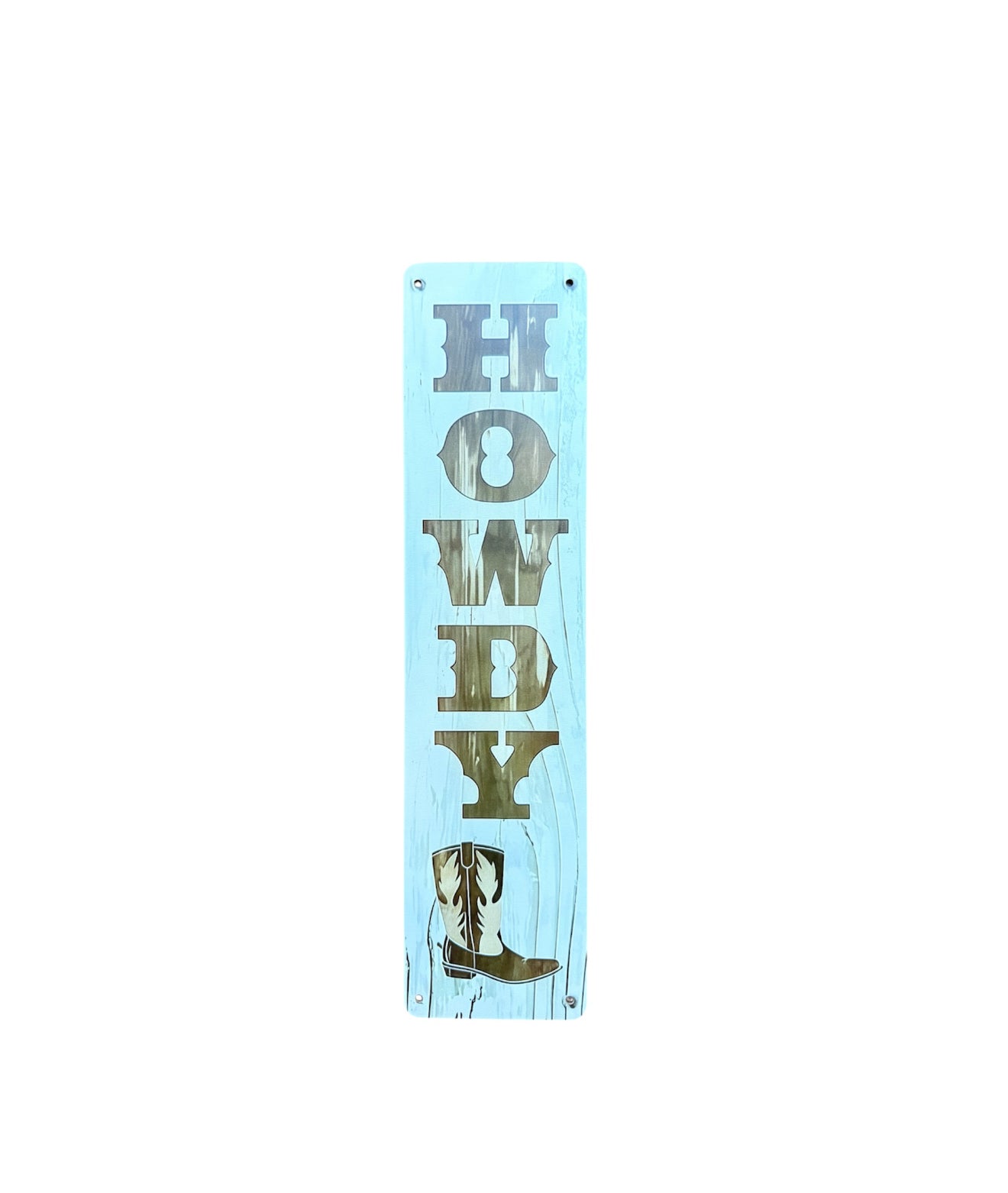 A8912E - Howdy Print Light Wooden Street Sign - Rawhide Western Wear 