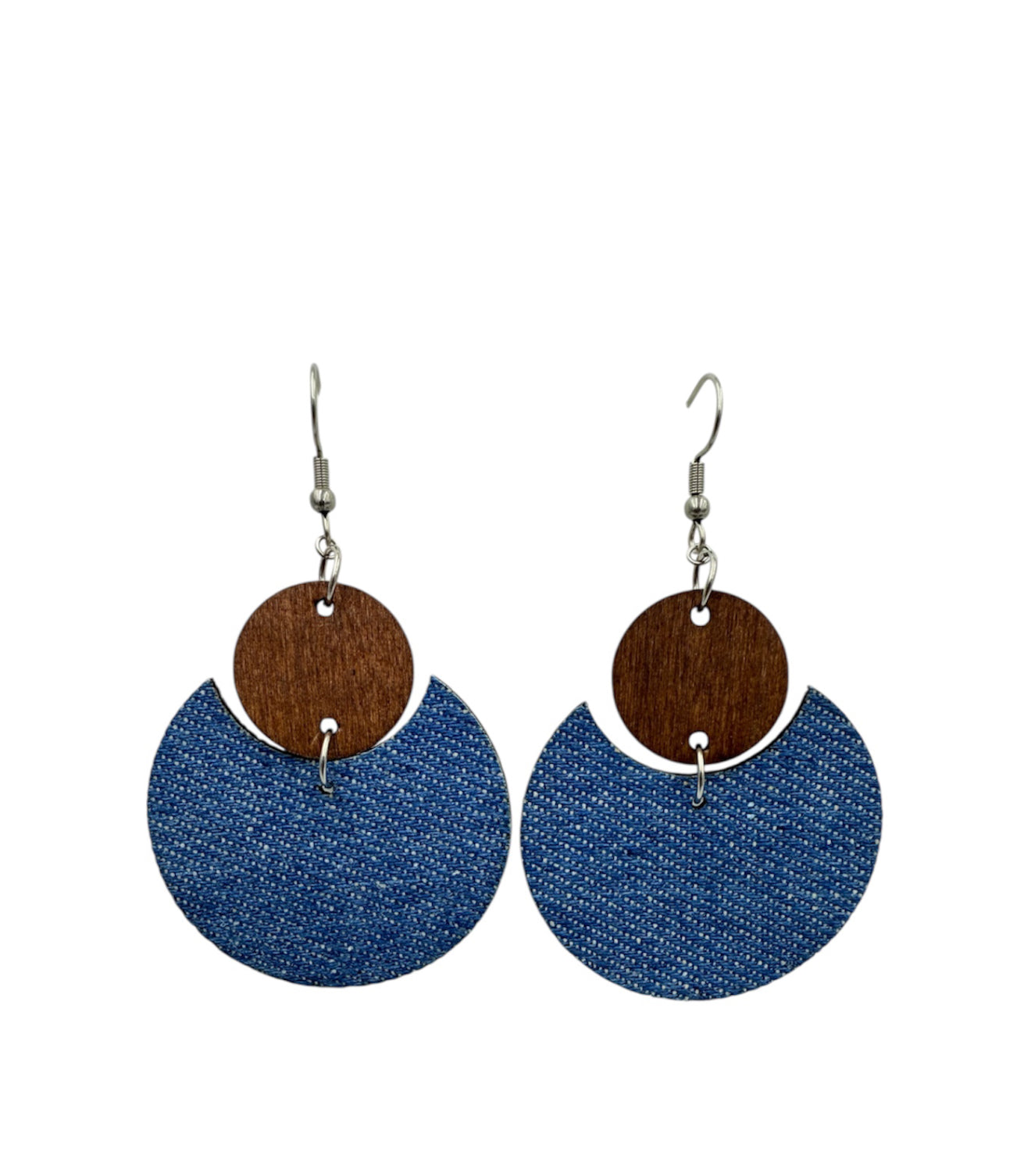 J7044C - Denim Dangle Earrings