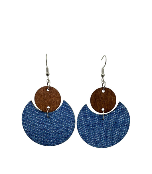 J7044C - Denim Dangle Earrings