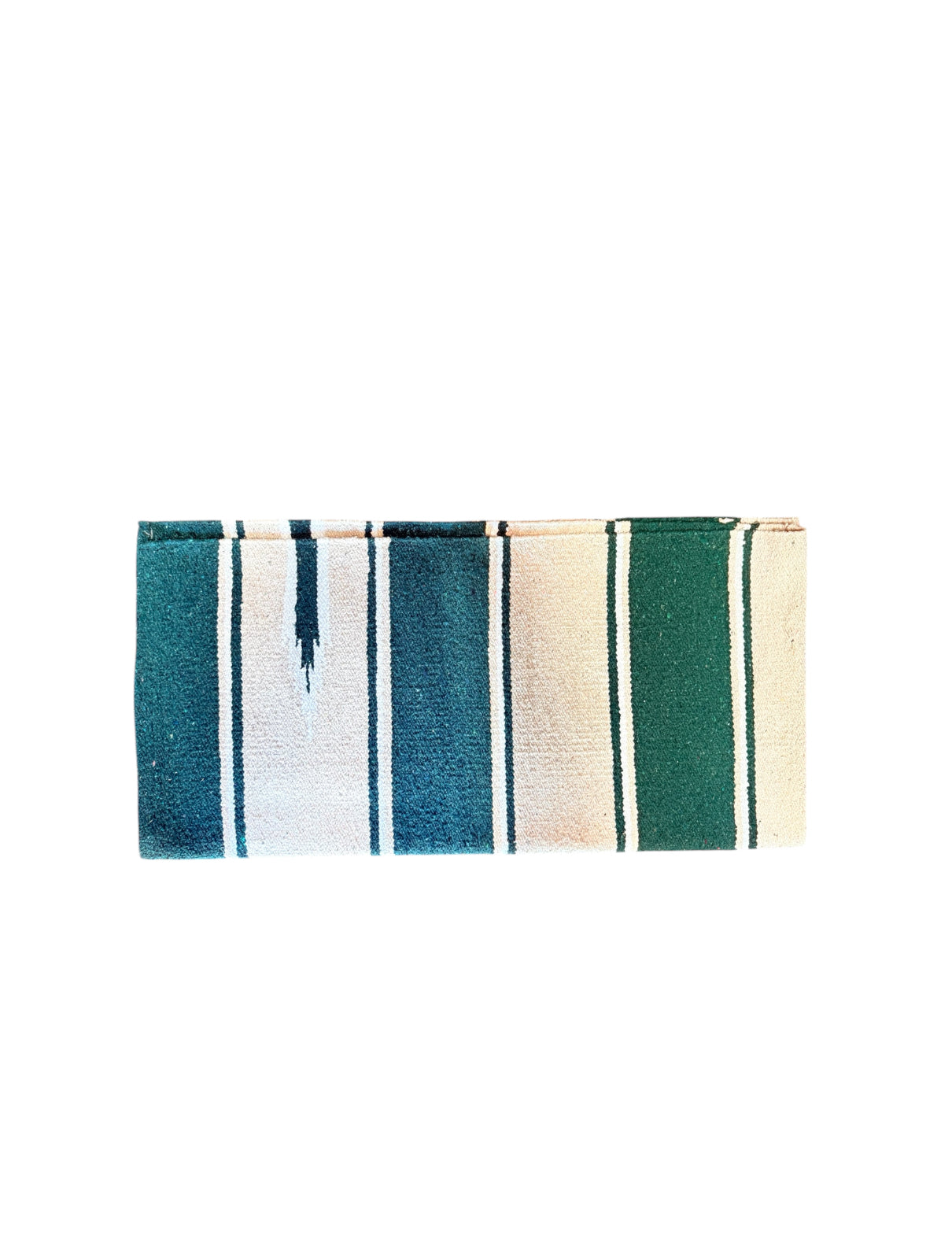 090019GC - Green & Cream Navajo Single Weave 30"x 60" - Rawhide Western Wear 