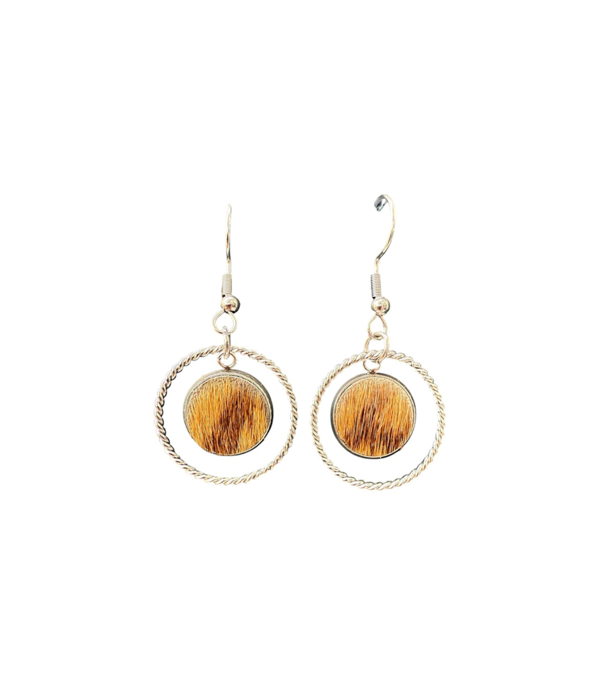 J7053G - 100% Hair on Hide Dangle Earrings