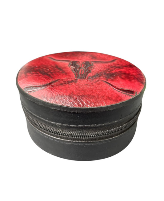 A8852 - 3 Layer Small Tooled Leather Jewellery Box