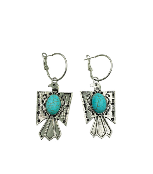 J7076B - Thunderbird Turquoise Stud Earrings