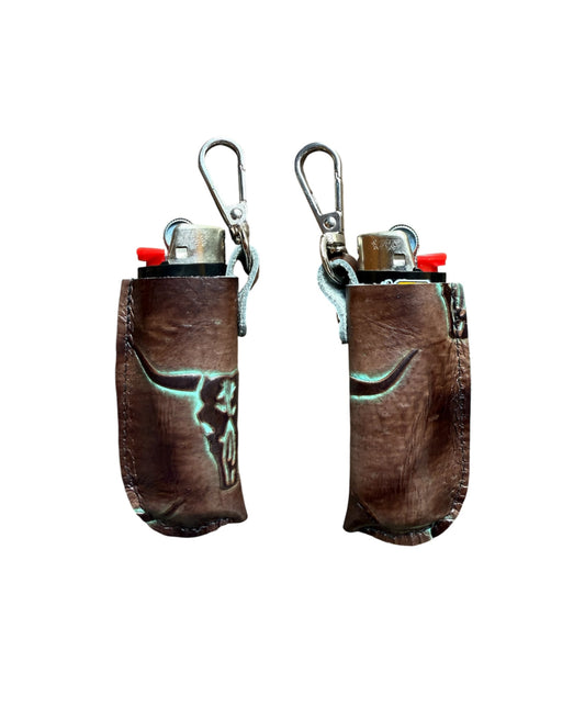 A8892A -  Leather Lighter Holder w Clip - Rawhide Western Wear 