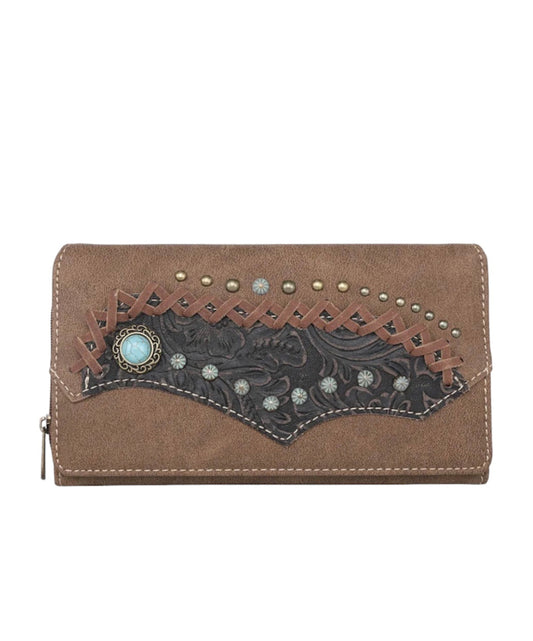 MW1201W010BR - Montana West Tooled Collection Wallet