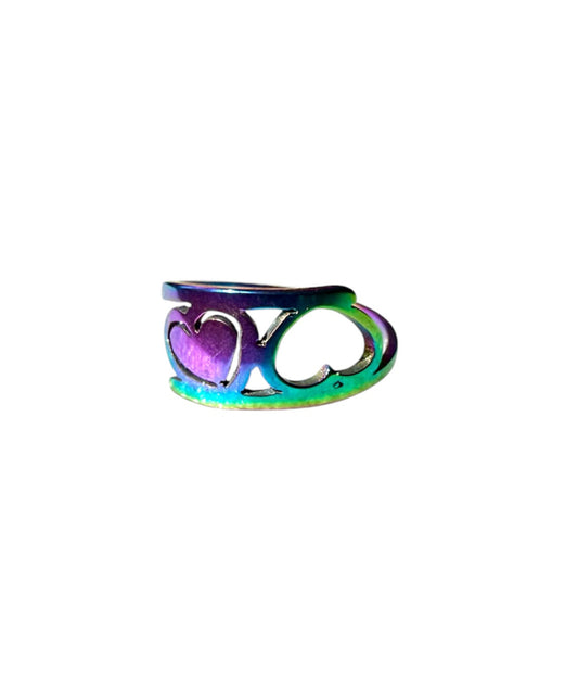J7165B - Petrol Colour S/S Western Style Ring - Rawhide Western Wear 