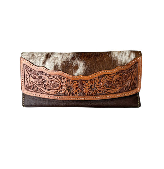 AW23 - Tooled Hair-On-Hide Wallet