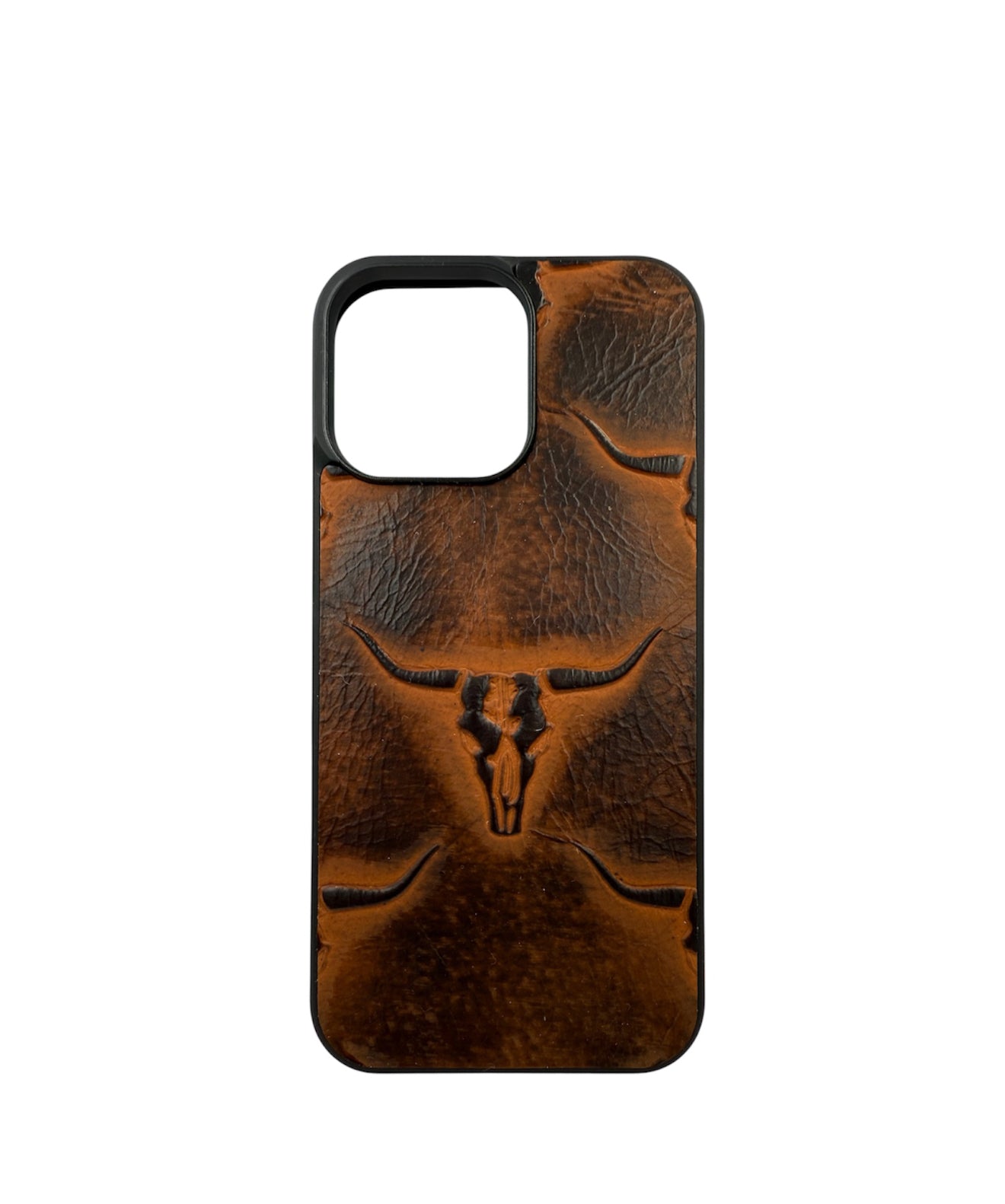 A8818 - IPhone 16 Pro Max Tooled Leather w Rubber Case - Rawhide Western Wear 
