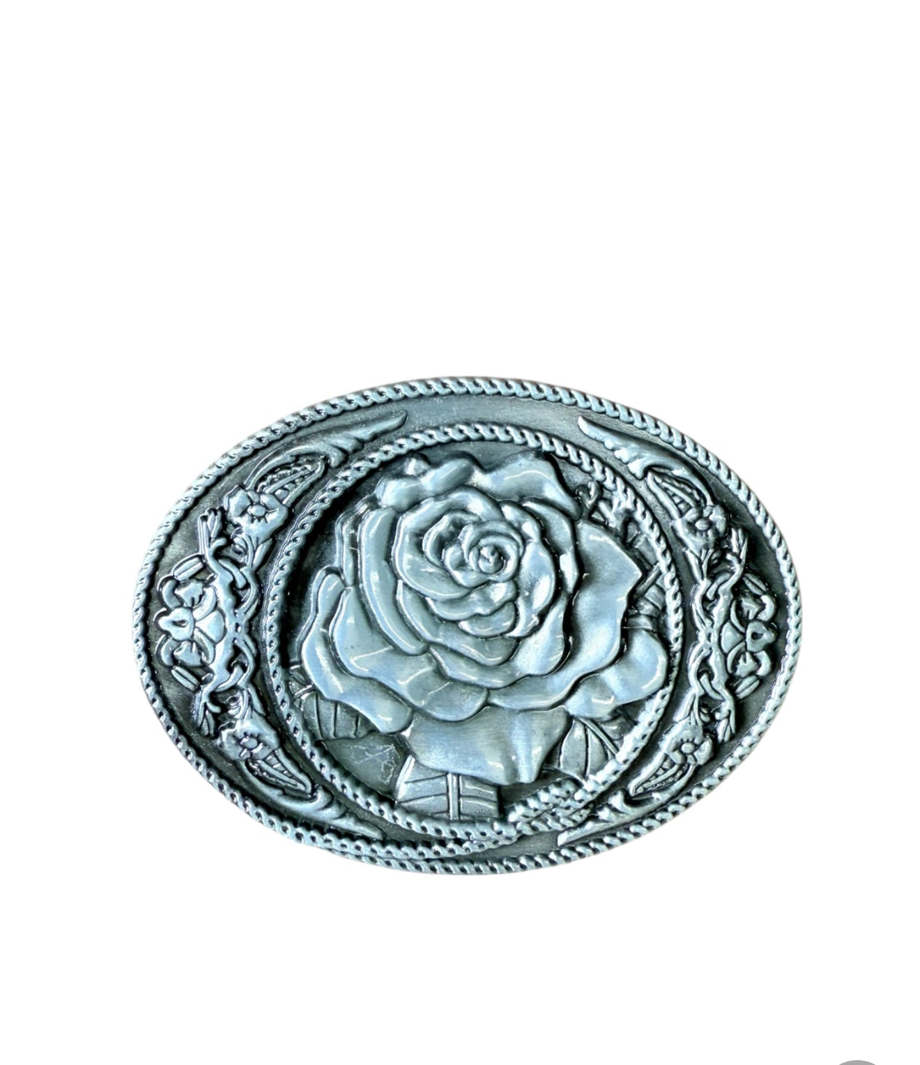 A8876- Antique Silver Colour Floral Western Belt Buckle