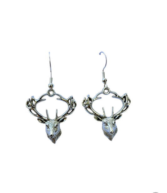J7054 - Deer Head Dangle Earrings