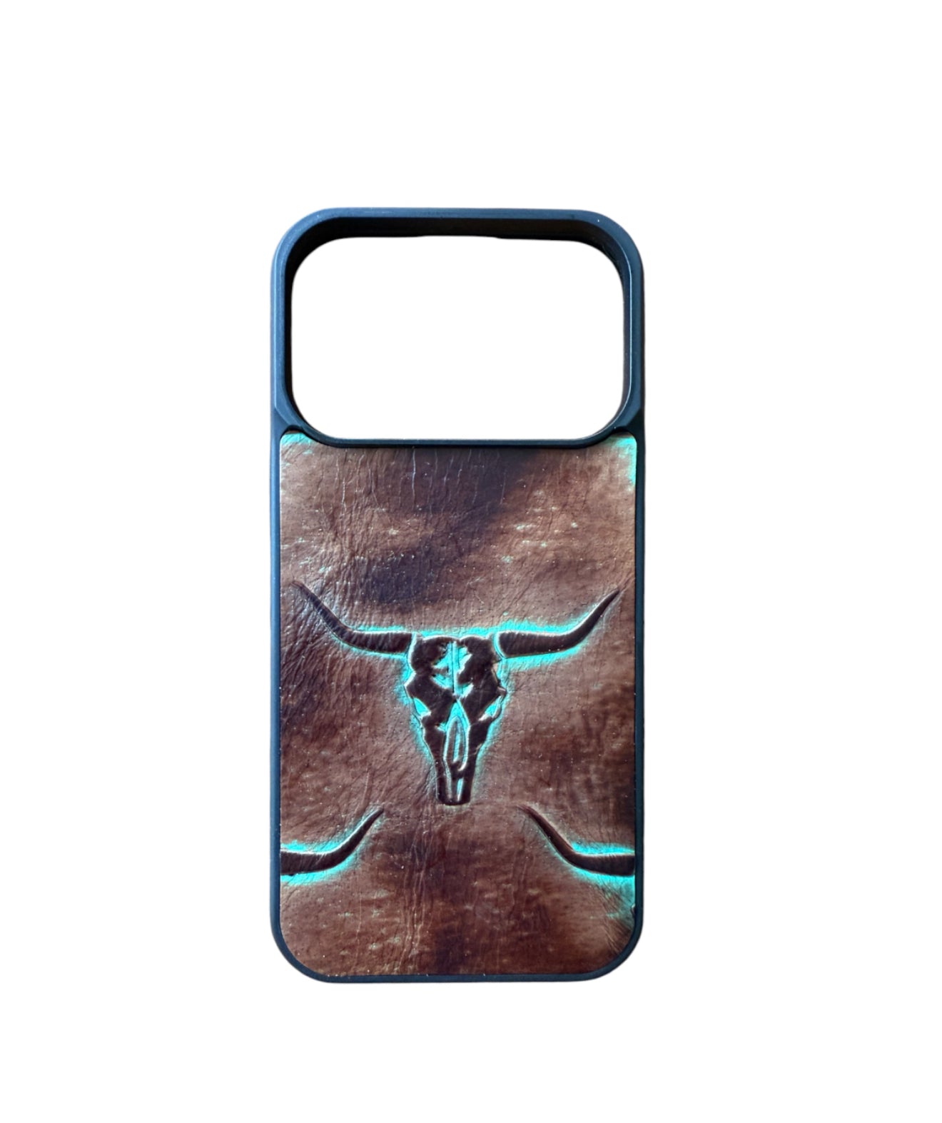 A8959 - IPhone 17 Pro Tooled Leather w Rubber Case - Rawhide Western Wear 