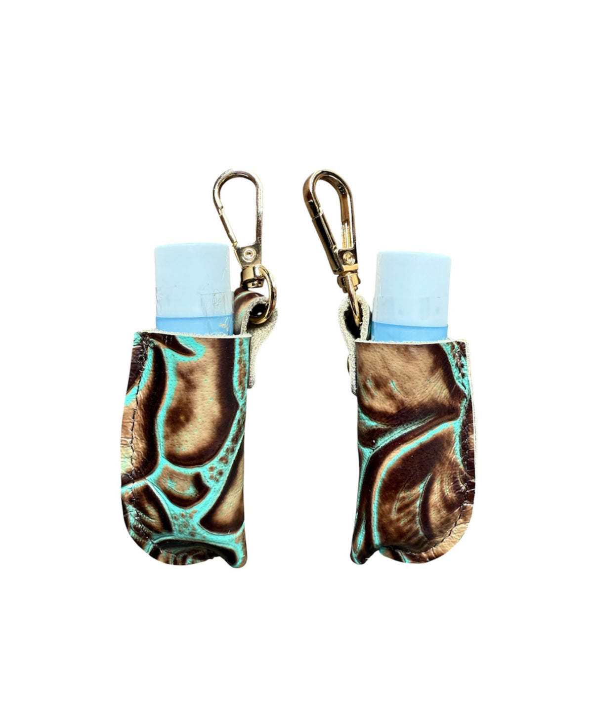 A9005 -  Real Tooled Leather Lip Balm Holder w Clip