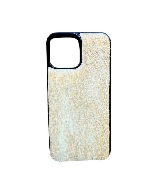 A8627 - IPhone 13 Pro Max Hair on Hide Leather w Rubber Case