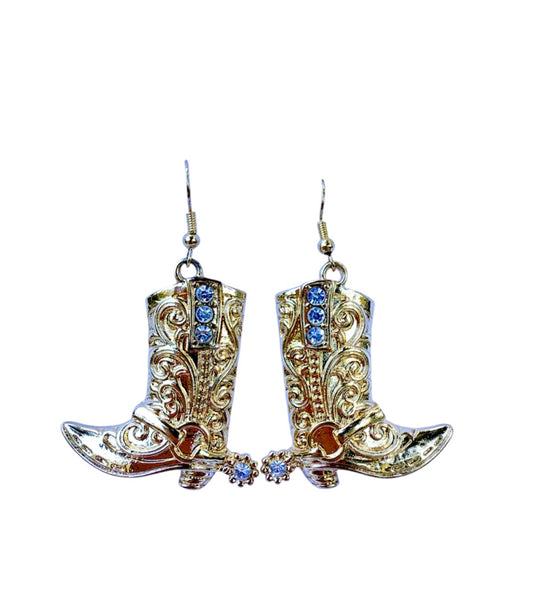 J6429C - Gold Colour Boot Charm Earrings