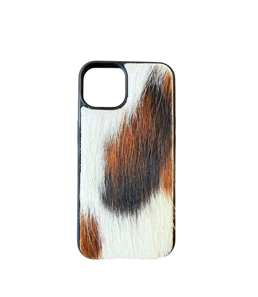 A8622 - IPhone 13 Cowhide Hair on Hide Leather w Rubber Case