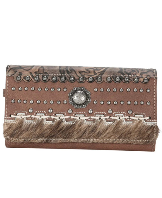 TR136W018 - Trinity Ranch Hair-On Cowhide Collection Wallet