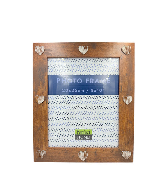 A8927A - Picture Frame w Cowhide Hearts