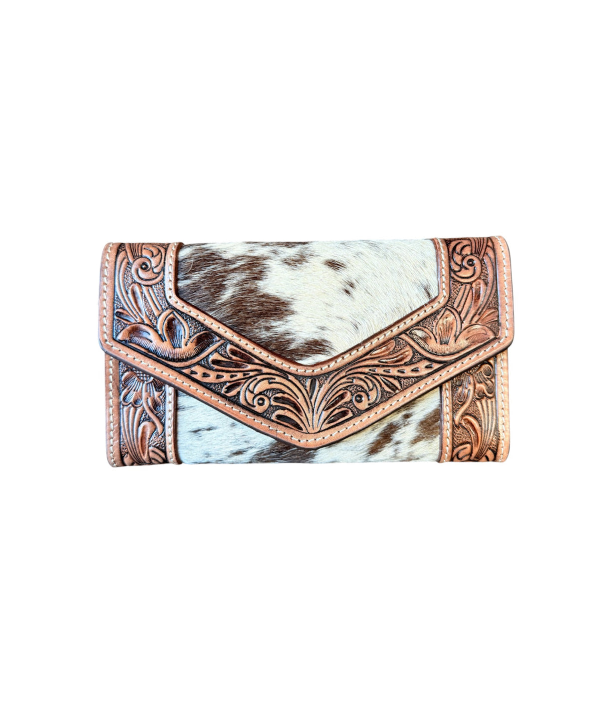 AW26C - Tooling Leather Trifold Cowhide Wallet - Rawhide Western Wear 