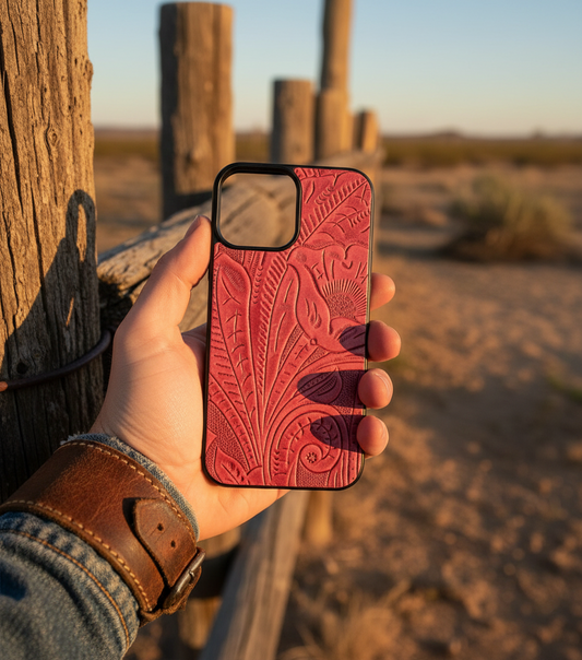 A8590 - IPhone 13 Pro Max Tooled Leather w Rubber Case