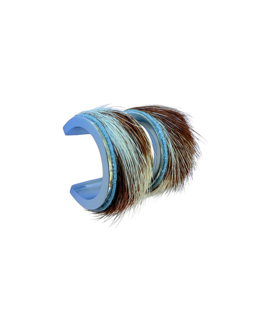 J7048B - C Shape Hide Stud Earrings - Rawhide Western Wear 