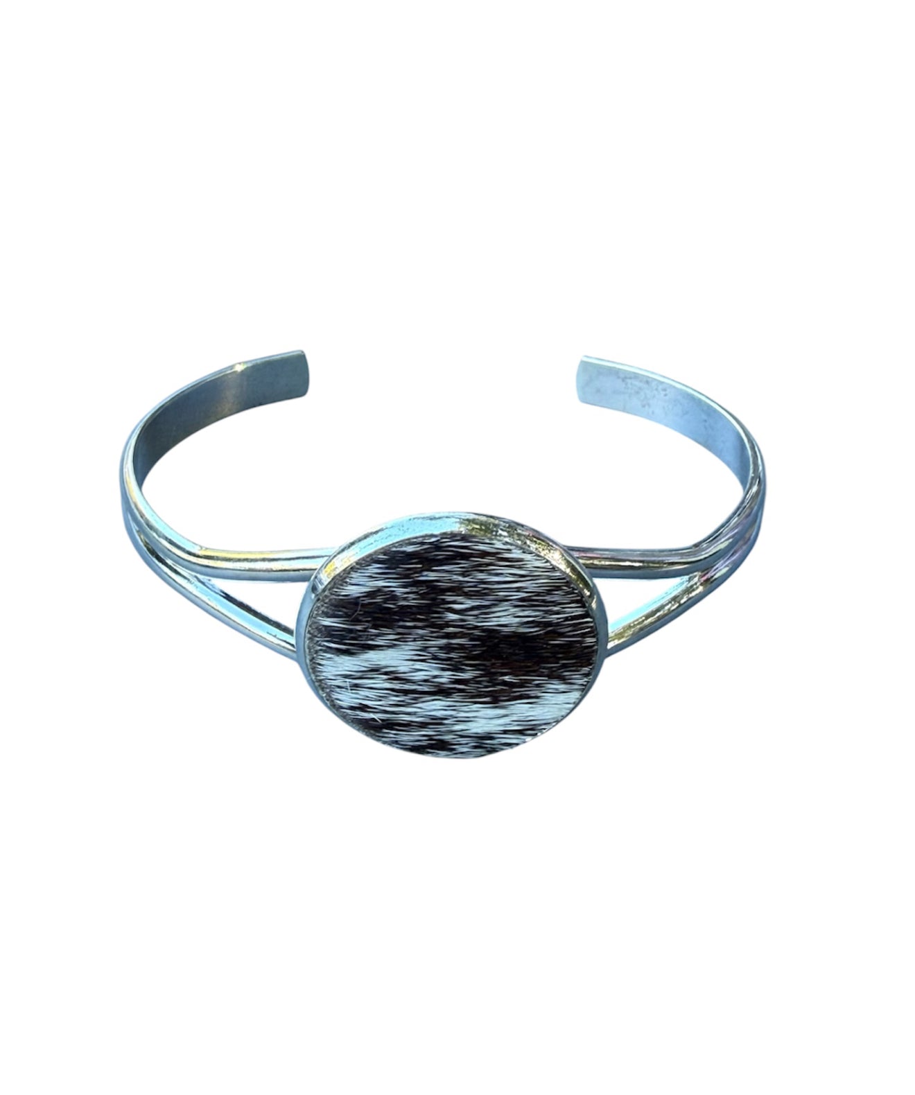 J6864R - 3/4 Bangle w Tooled Leather Bezel