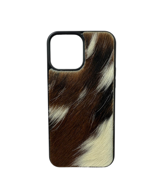 A8628 - IPhone 13 Pro Max Hair on Hide Leather w Rubber Case - Rawhide Western Wear 