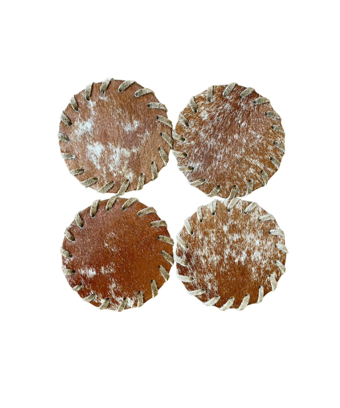 A8392W - Star 100% Hide & Leather Coasters