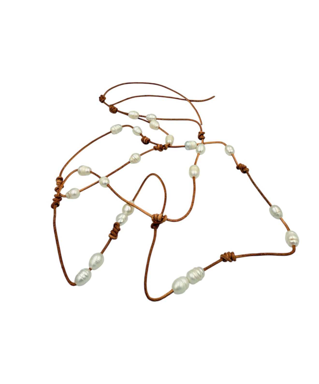J7071C - 100% Leather Necklace W Freshwater Pearl - Rawhide Western Wear 