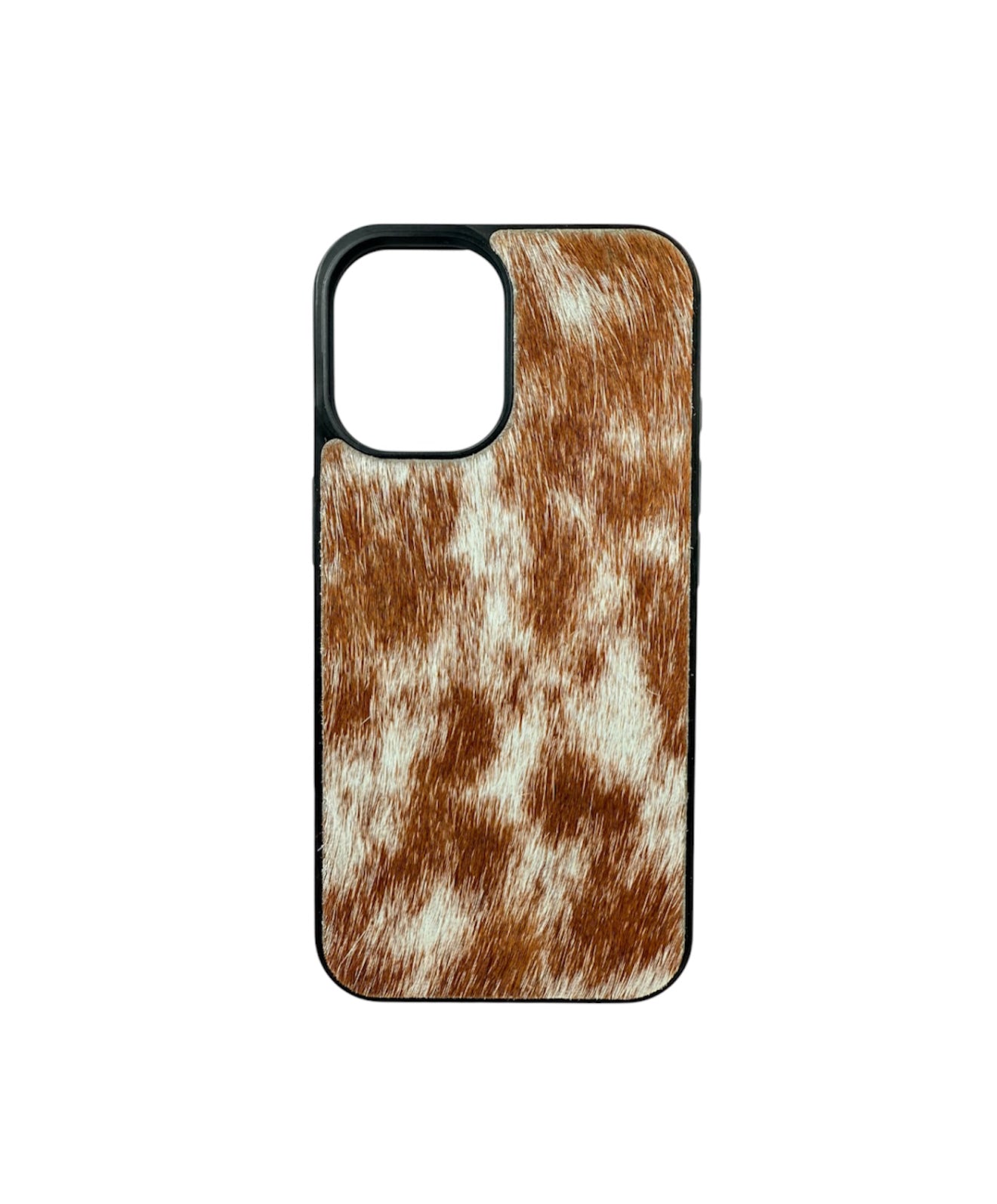 A8800 - IPhone 16 Hair on Hide Leather w Rubber Case - Rawhide Western Wear 