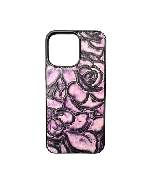A8594 - IPhone 14 Pro Max Tooled Leather w Rubber Case - Rawhide Western Wear 