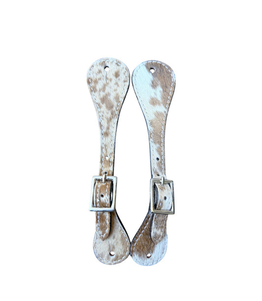 31008C -  Leather Hair on Cowhide Youth / Ladies Spur Straps