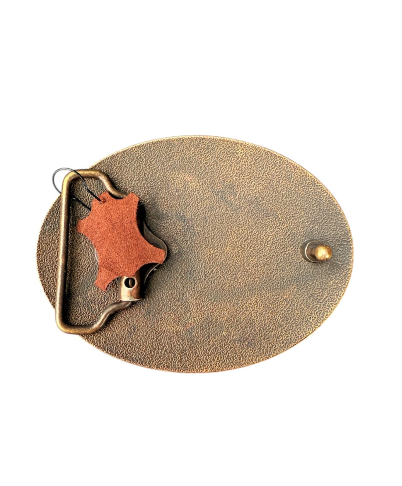 A8872a - Bronze Antique Colour Western Buckle w Leather Tooled insert