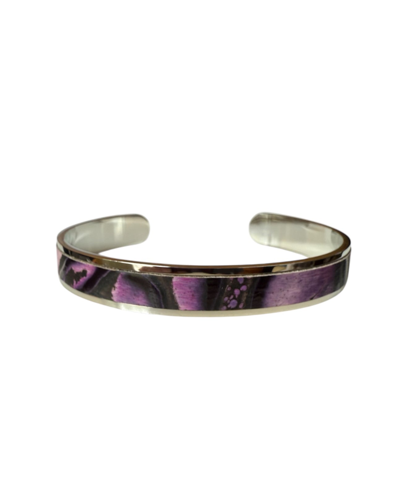 J6889 - Solid/Stainless Steel 3/4 Bangle Leather Embossed - Rawhide Western Wear 