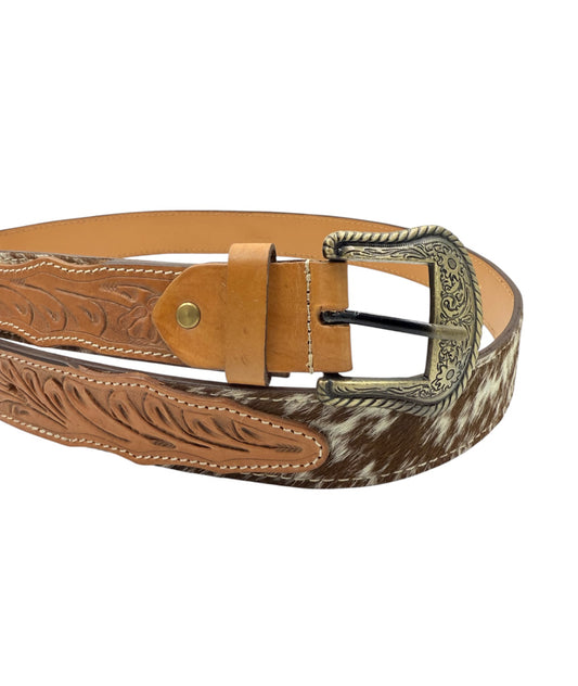 A8124A - 44” X-Large Hand Tooling Leather Cowhide Belt - Rawhide Western Wear 
