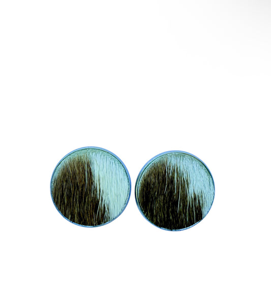 J7052 - Round Hide Stud Earrings