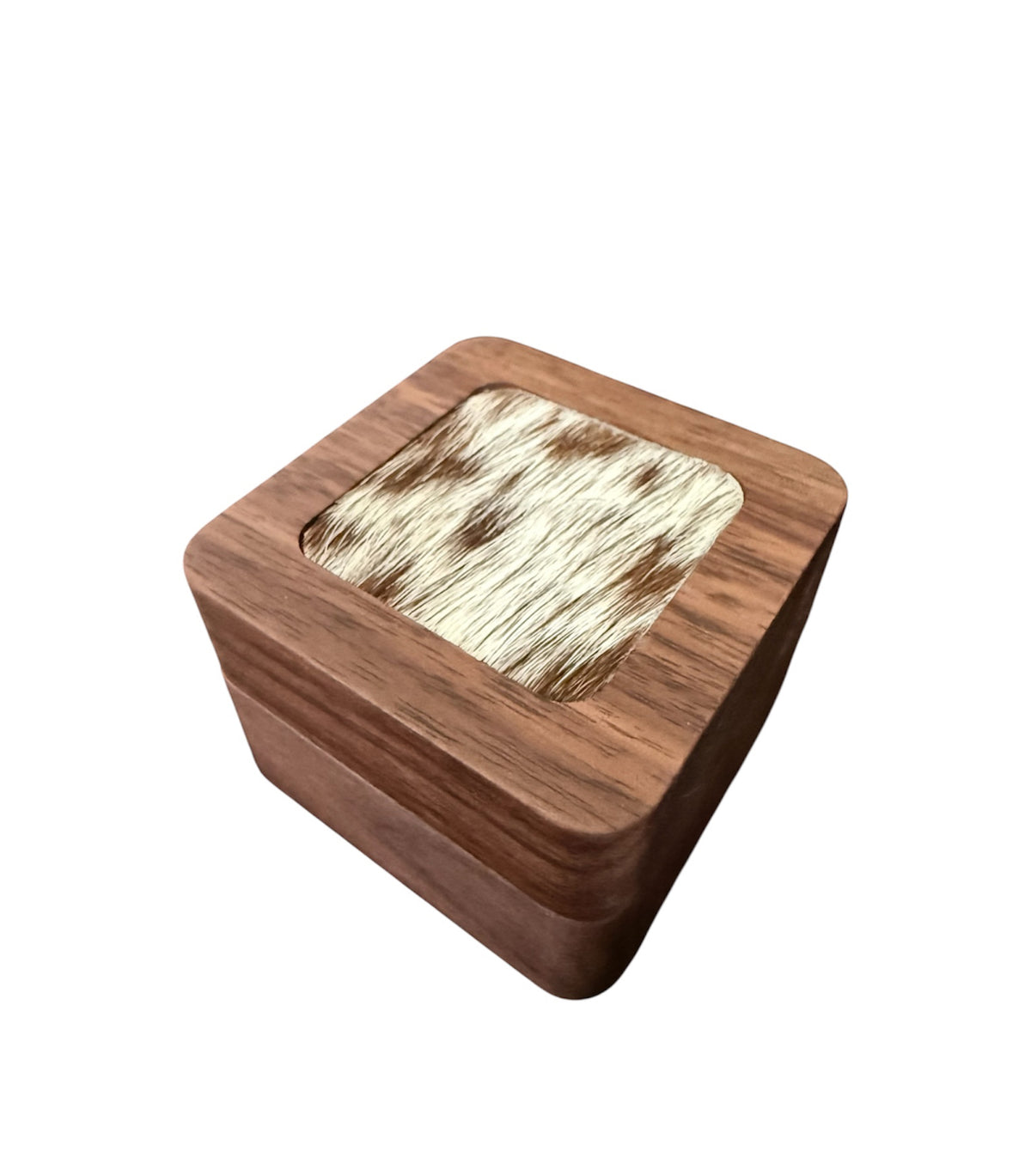 A8775  - 100% Hair On Hide Wooden 2 Ring Box
