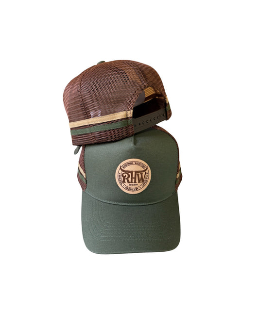 P4246 - RHW Kahiki & Brown Western Trucker Cap