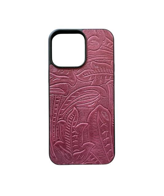 A8445 - IPhone 14 Pro Max Tooled Leather w Rubber Case