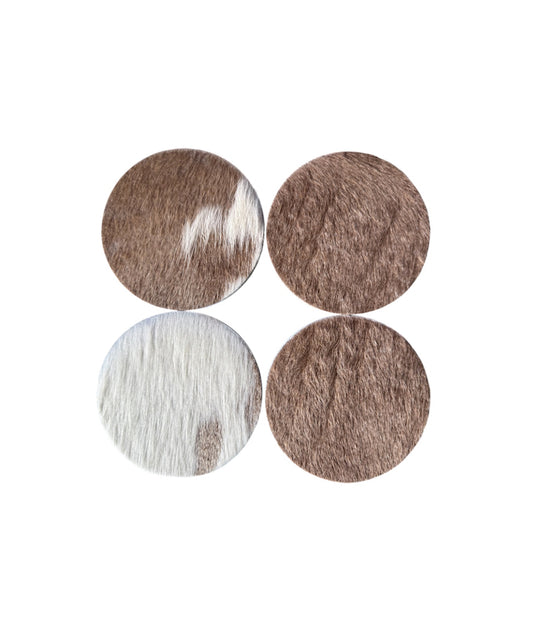 A8863 - Real Cowhide Coasters - Rawhide Western Wear 