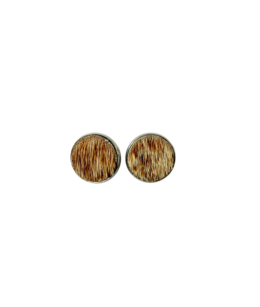 J6597A - 12mm Round Hide Stud Earrings