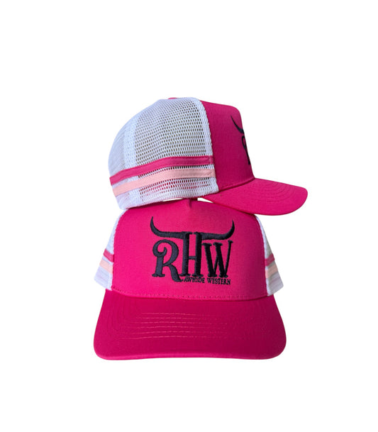 KP4186 - KIDS Rawhide Pink Country Trucker Cap
