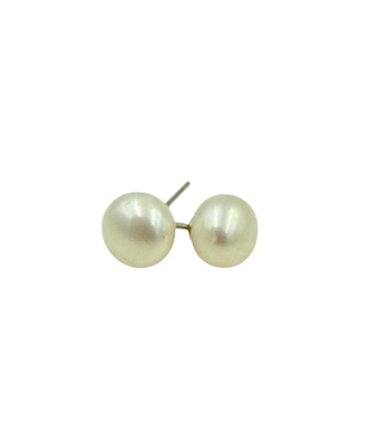 J7059A - Real Pearl White Button Stud Earring - Rawhide Western Wear 