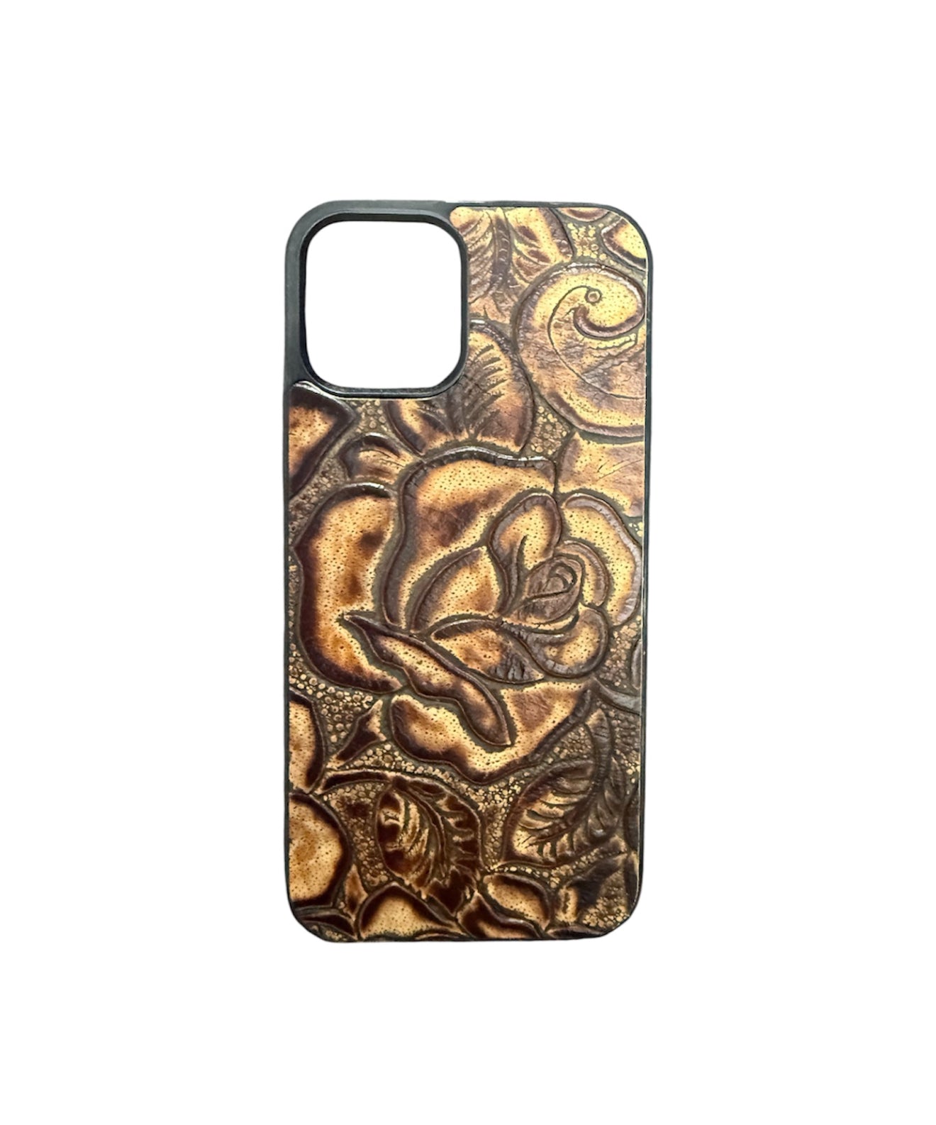 A8580 - IPhone 12/12Pro Tooled Leather w Rubber Case