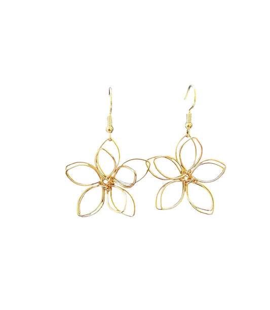 J6837 - Wired Flower Dangle Earrings