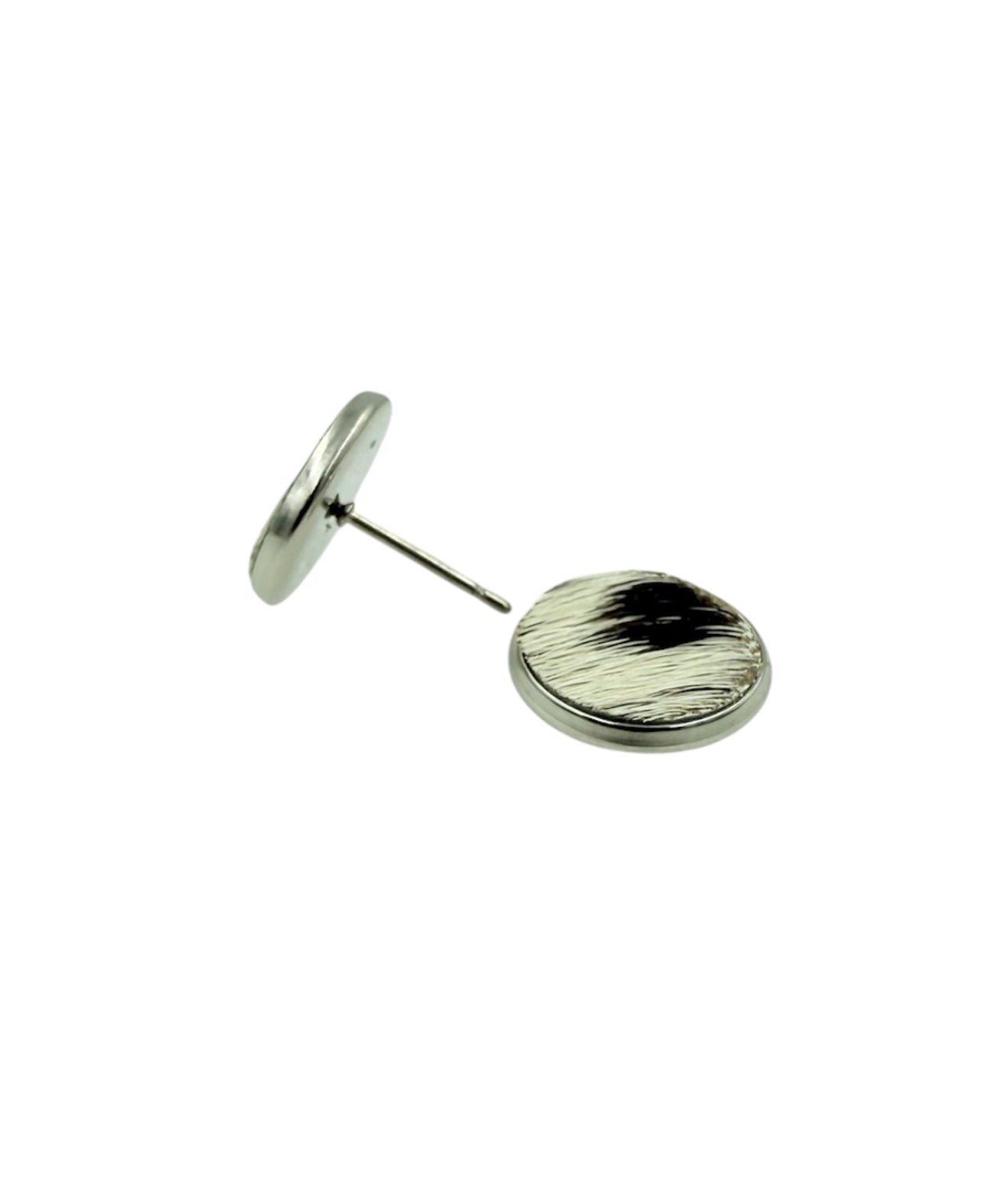 J6598A - Round Hide Stud Earrings 12mm - Rawhide Western Wear 