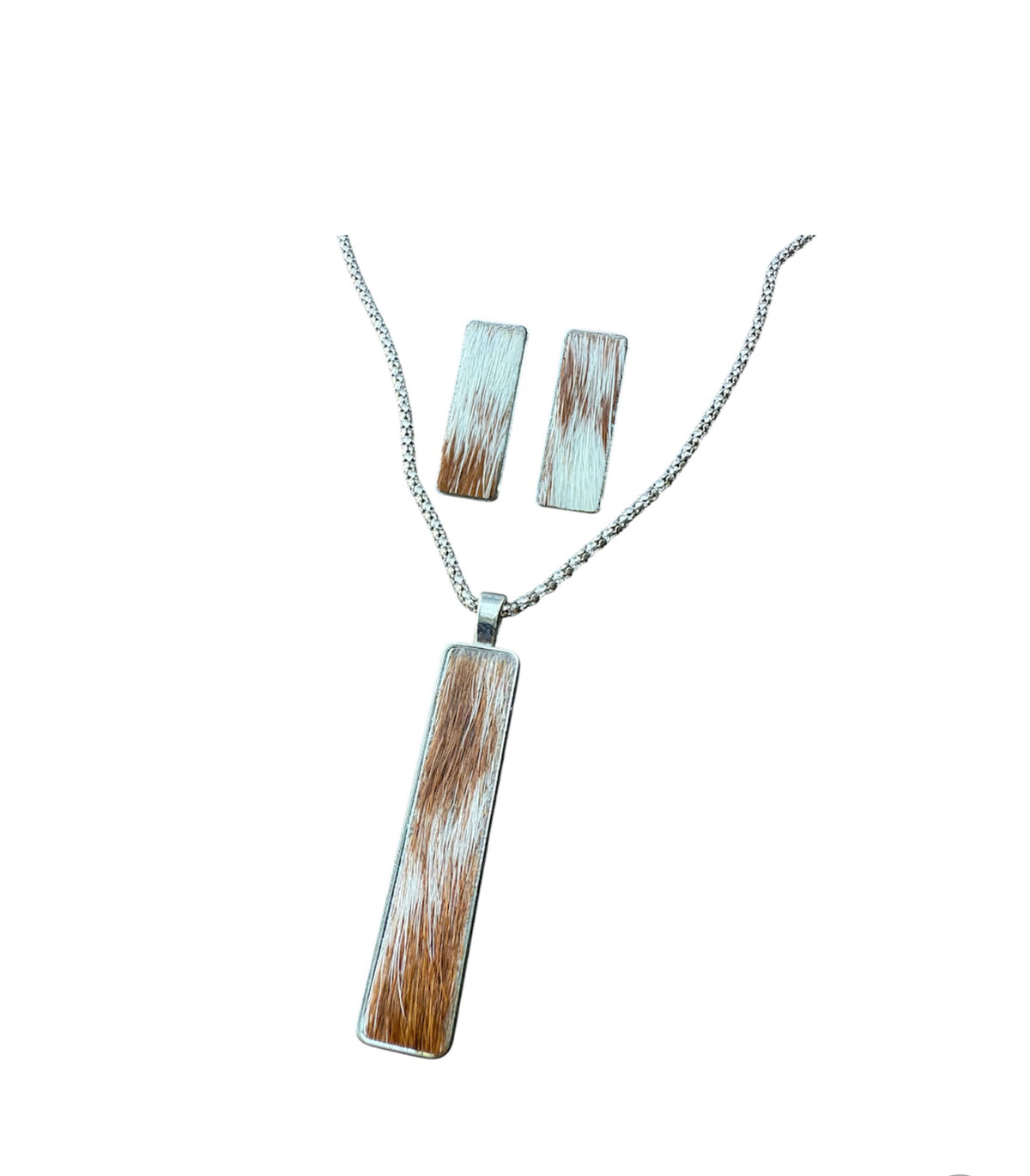 J6927 - 100% Cowhide Necklace & Earrings Set - Rawhide Western Wear 