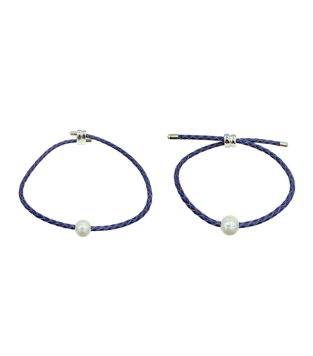 J6752 - Pearl Leather plaited Bracelet